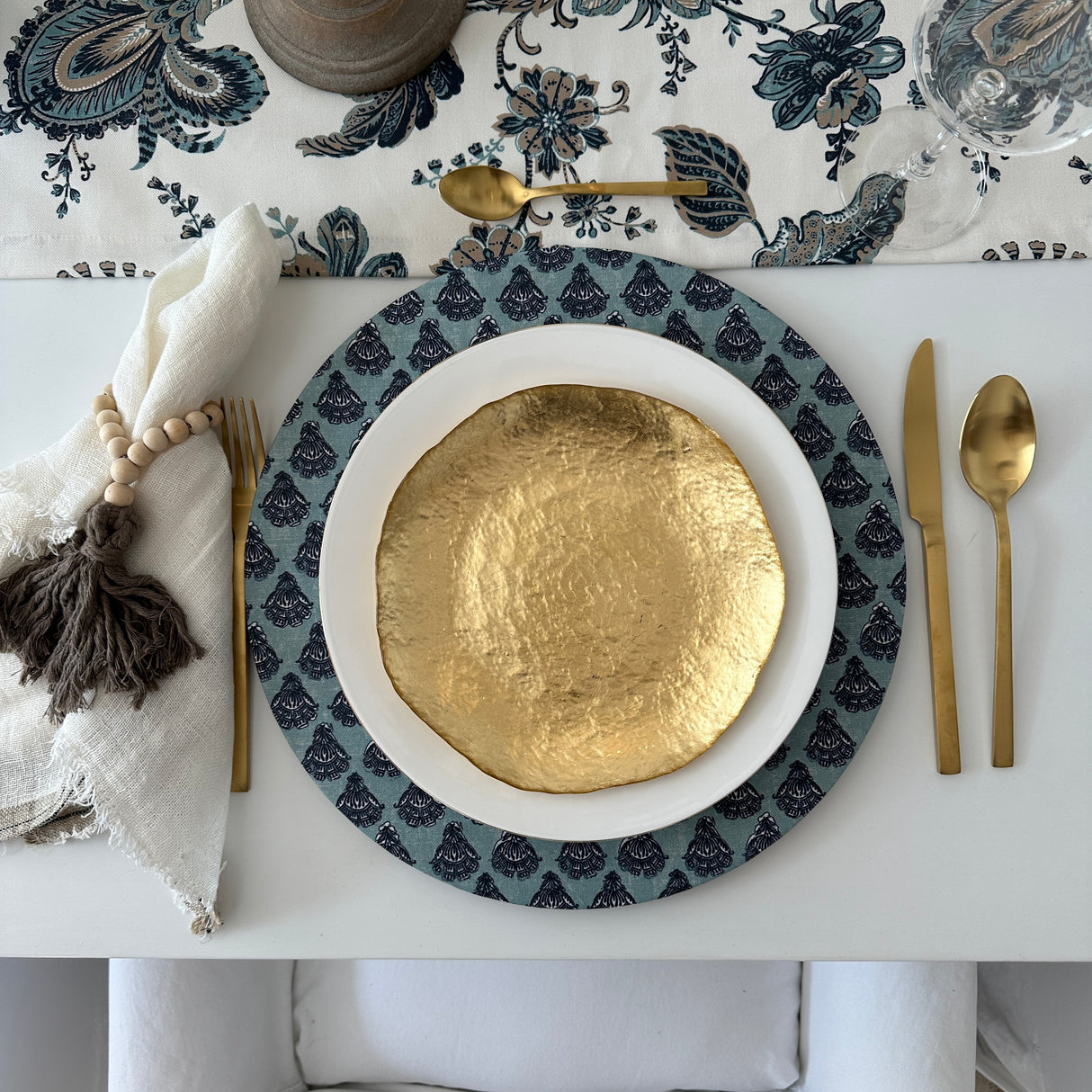 Bajoplato antimanchas Mosaiq azul