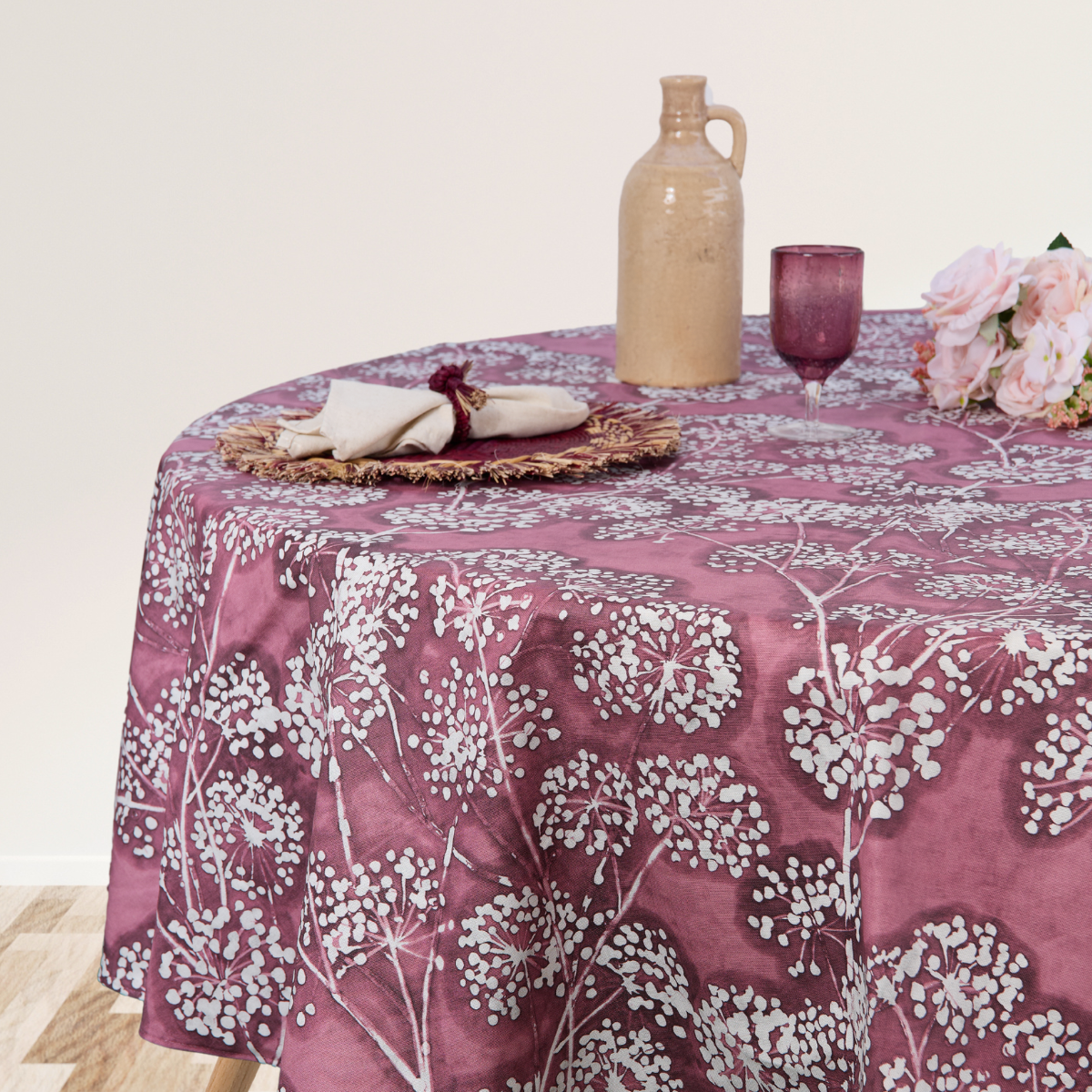 Mantel antimanchas redondo Dandelion