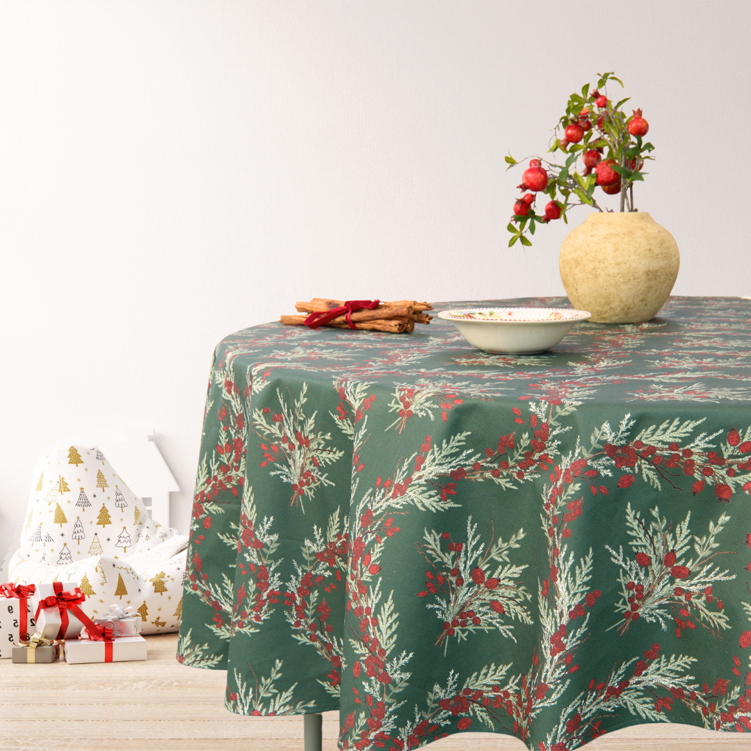 Mantel antimanchas redondo Crown