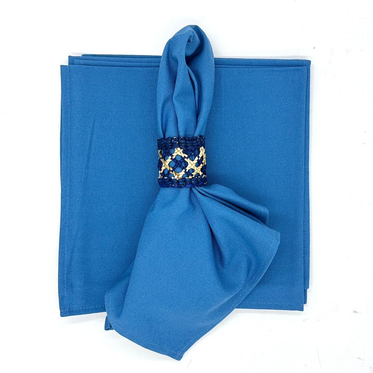 Set 4 Servilletas algodón azul