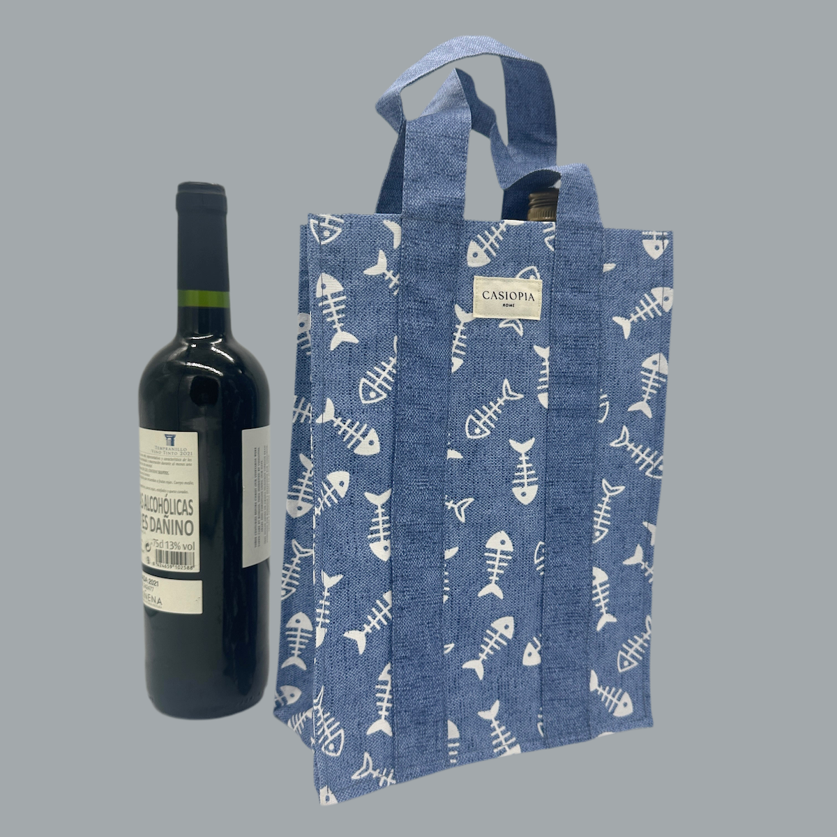 Portavinos Asia azul