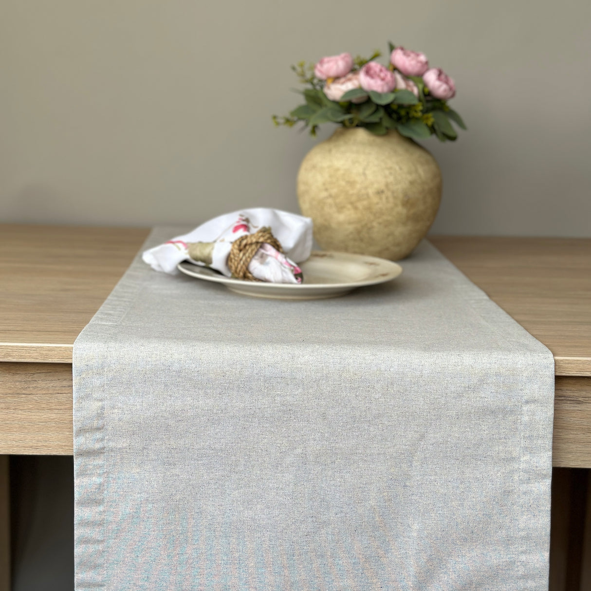 Camino de mesa antimanchas Panamá Gris Rústico