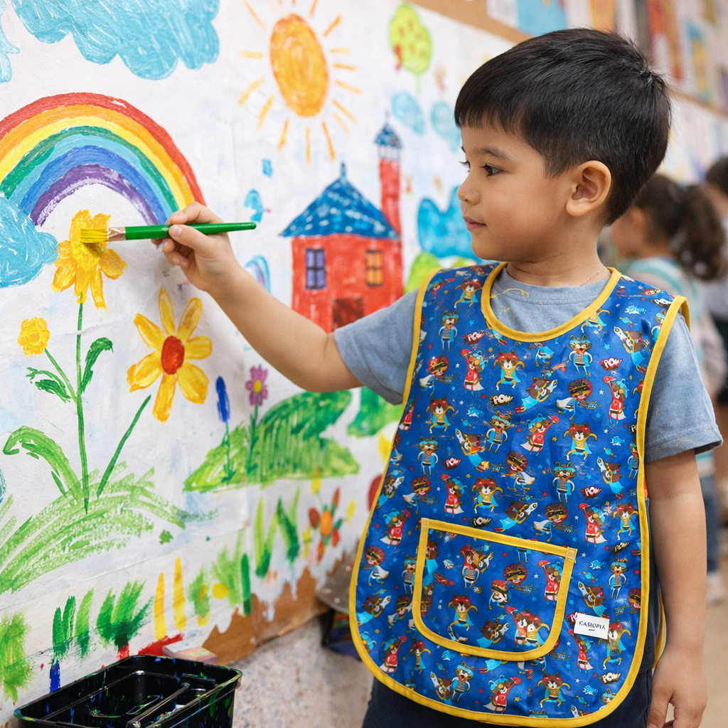 Mandil escolar Superhéroes