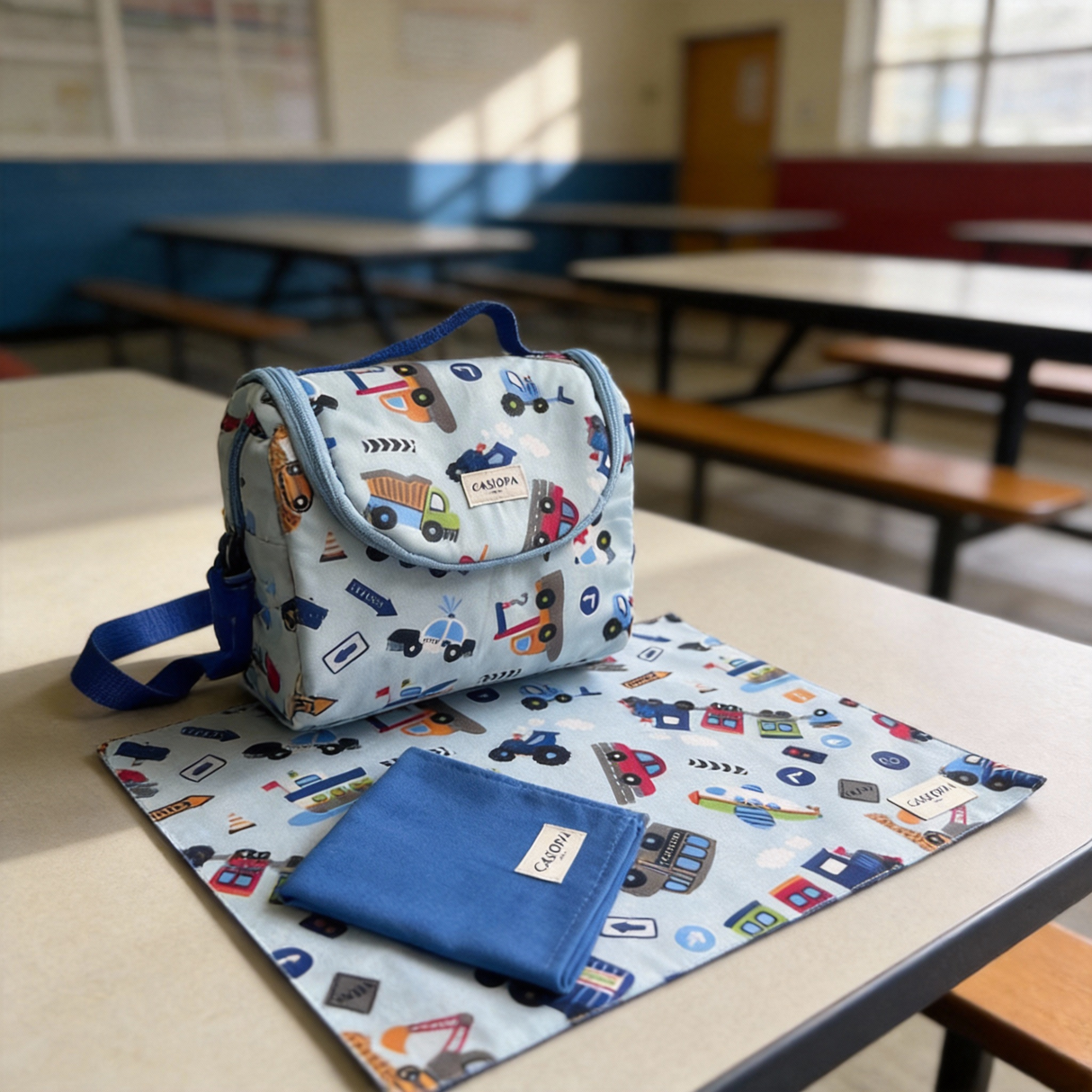 Individual lonchera antimanchas reversible Carritos