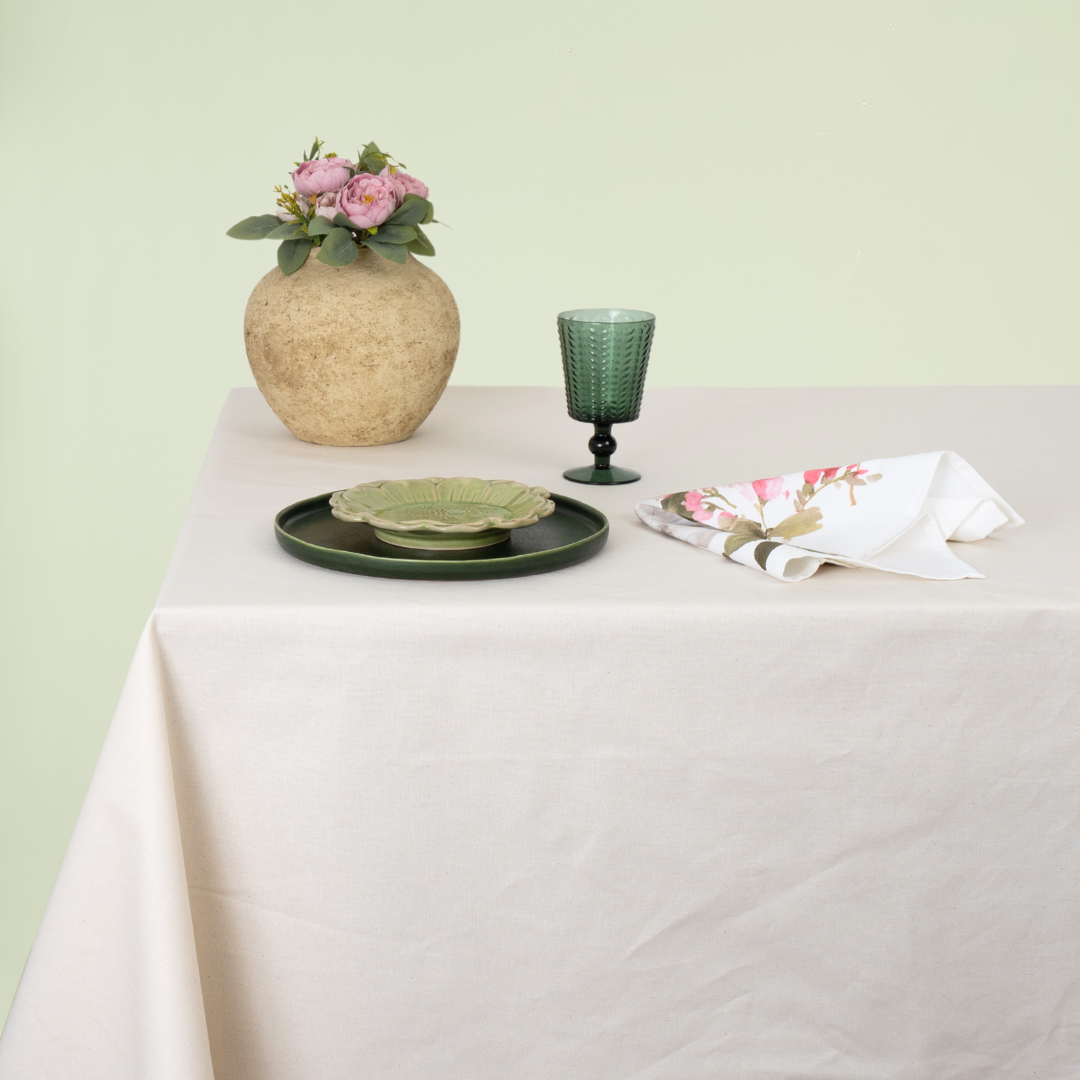 Mantel antimanchas rectangular Panamá Hueso