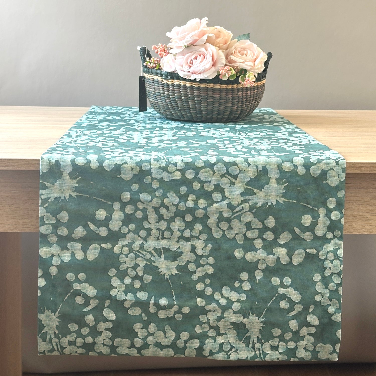 Camino de mesa antimanchas Cotton verde