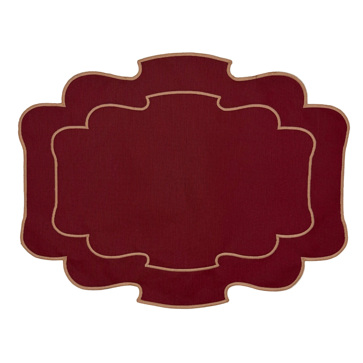 Individual antimanchas bordado ondas granate y beige