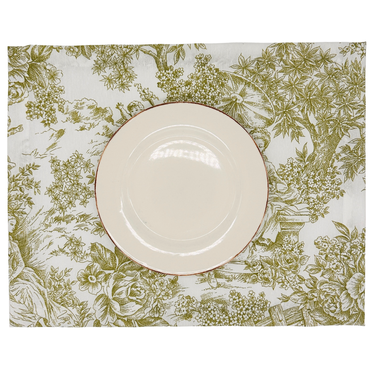 Set 4 Individuales antimanchas Toile de Jouy Verde