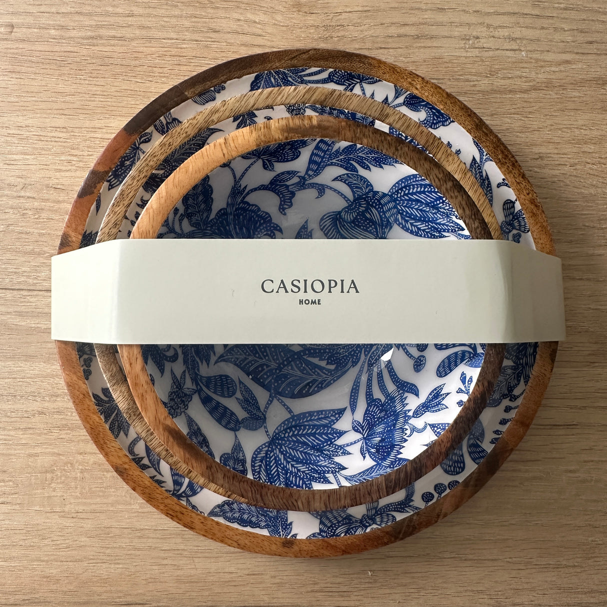 Pack 2 Platos + Cuenco Flor Azul