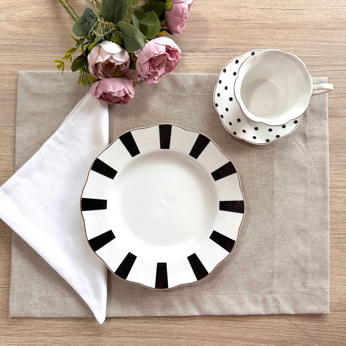 Set 4 Individuales antimanchas Panamá Beige Rústico