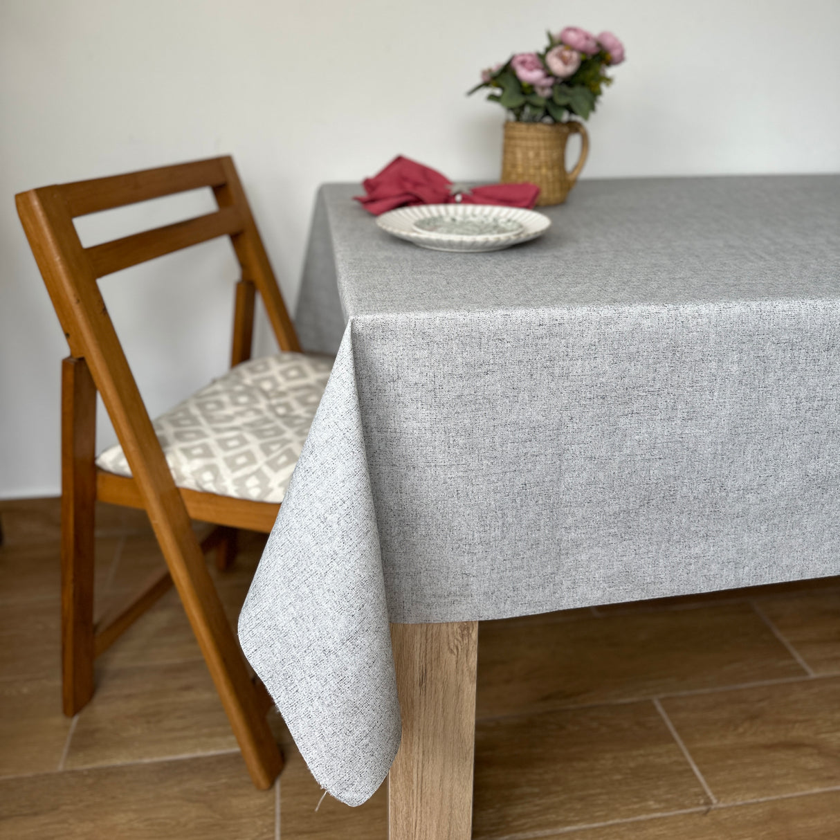 Mantel rectangular antimanchas Loneta Gris