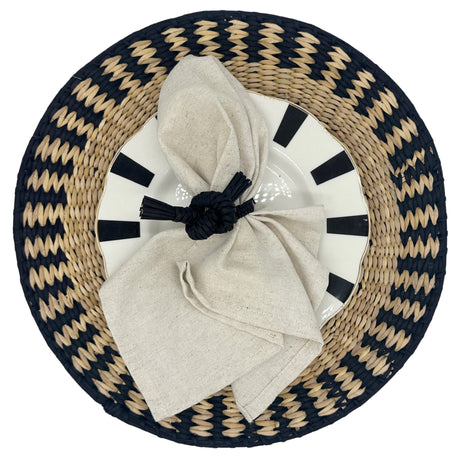 Bajoplato de junco negro