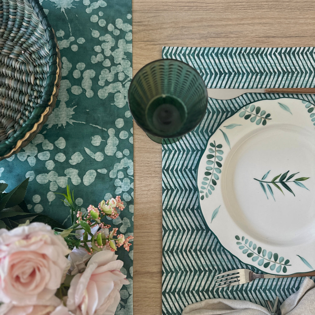 Set 4 Individuales antimanchas Espiga verde