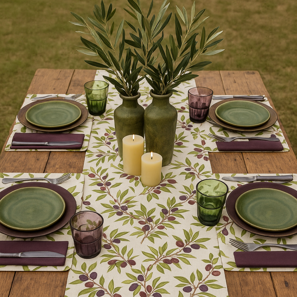 Camino de mesa antimanchas Olivas