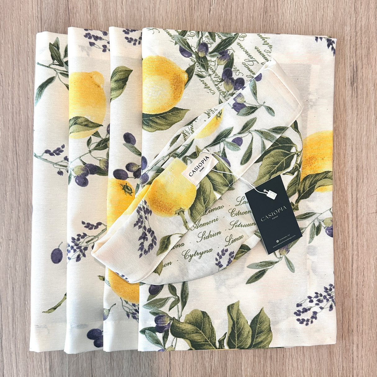 Set 4 Individuales antimanchas Limones + Panera Limones