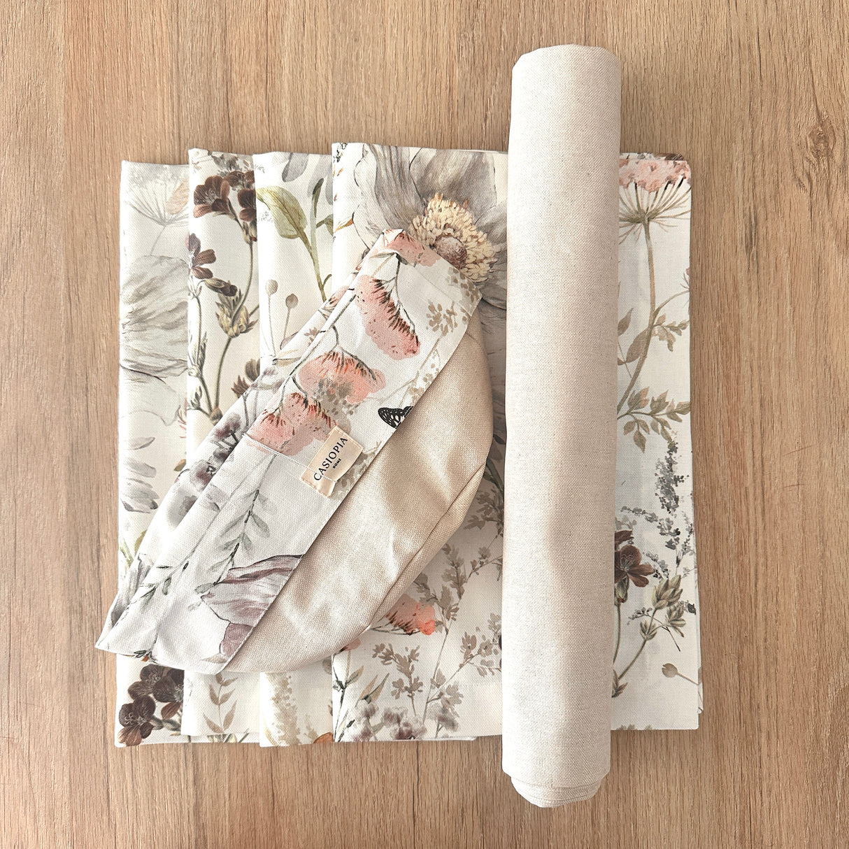 Set 4 Individuales antimanchas Natura + Camino Arena + Panera Natura