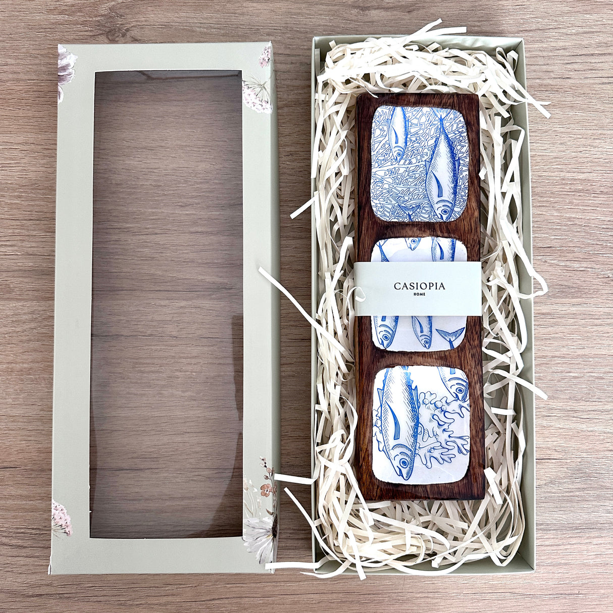 Bandeja rectangular Peces con 3 divisiones