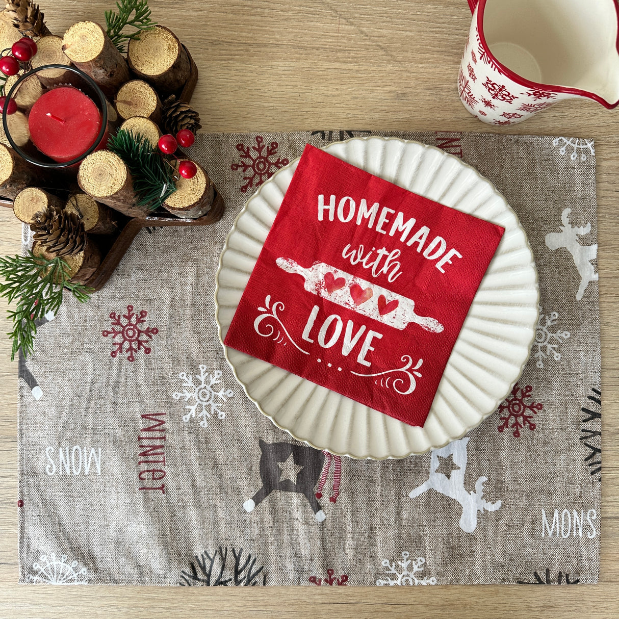 Set 4 Individuales antimanchas Rudolph