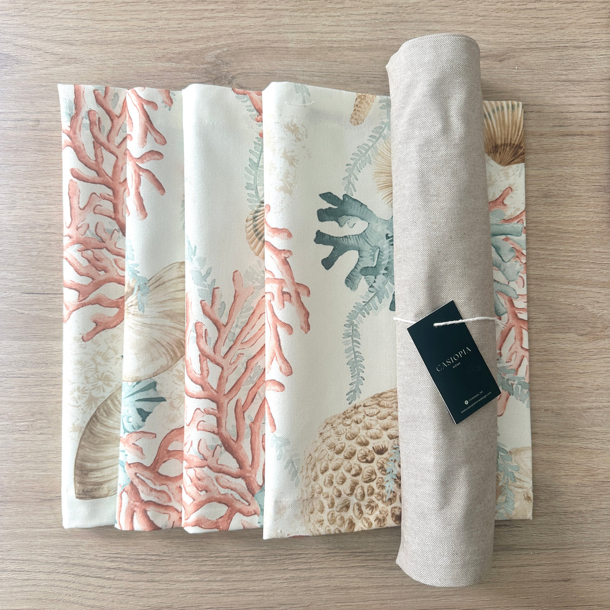 Set 4 Individuales antimanchas Arrecife + Camino beige