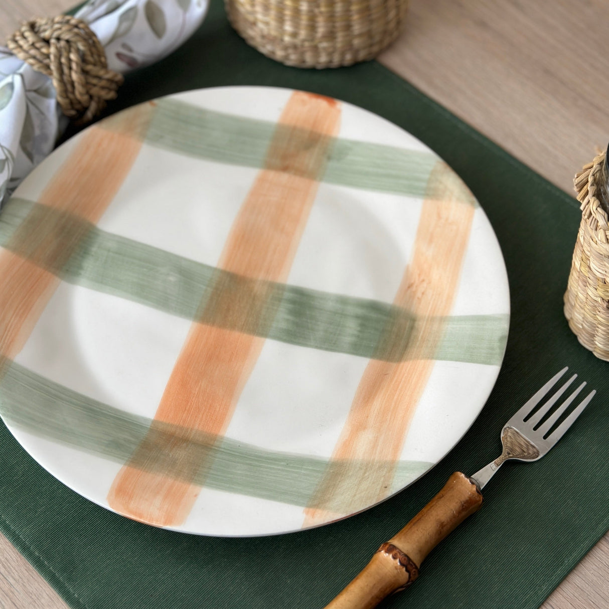 Set 4 Individuales antimanchas Loneta Verde