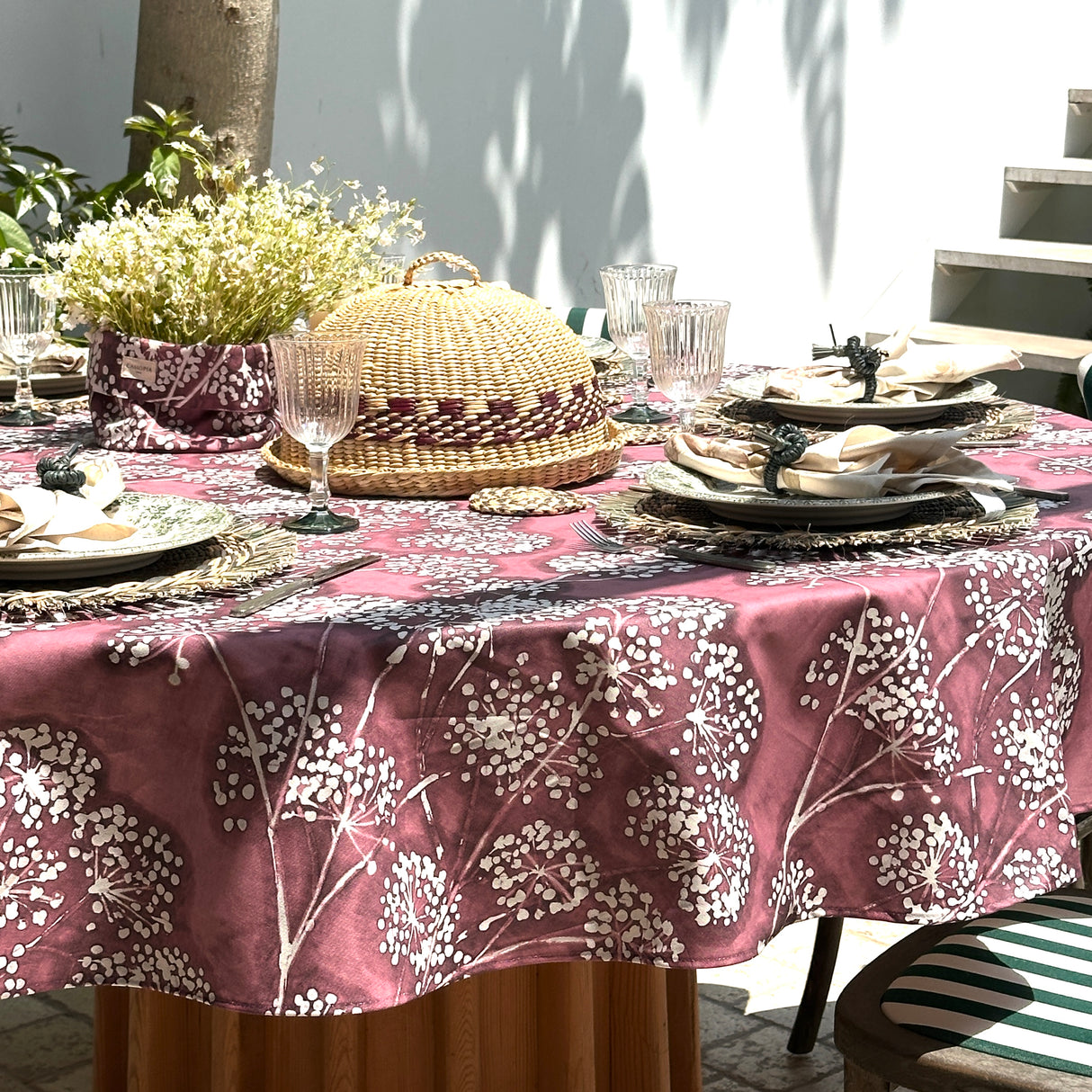 Mantel antimanchas redondo Dandelion