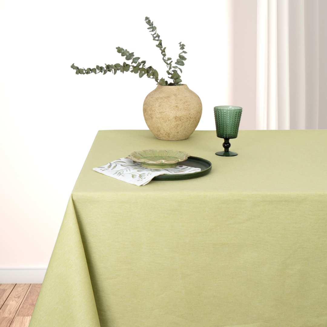 Mantel antimanchas cuadrado Panamá Verde Lima