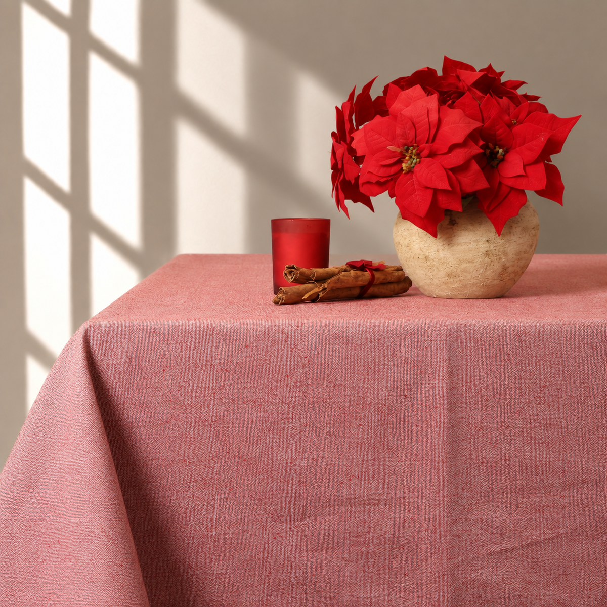 Mantel antimanchas cuadrado Fiesta Rojo