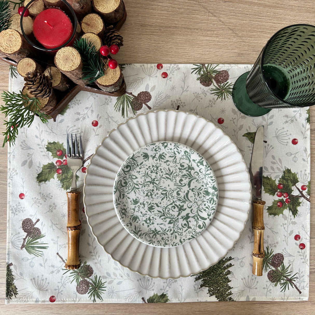 Set 4 Individuales antimanchas Abetos