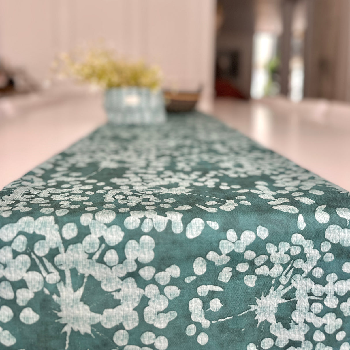 Camino de mesa antimanchas Cotton verde