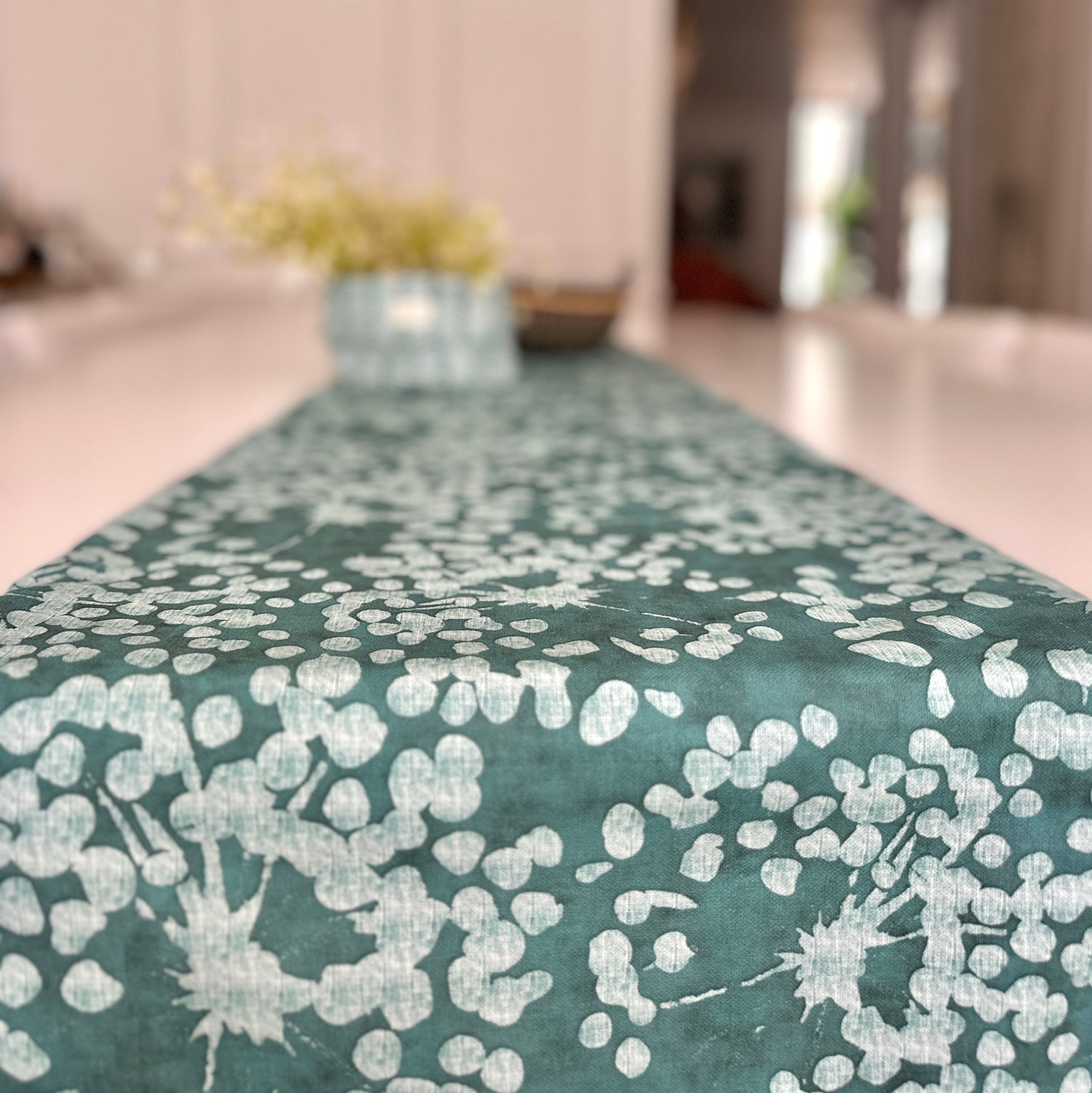 Camino de mesa antimanchas Cotton verde