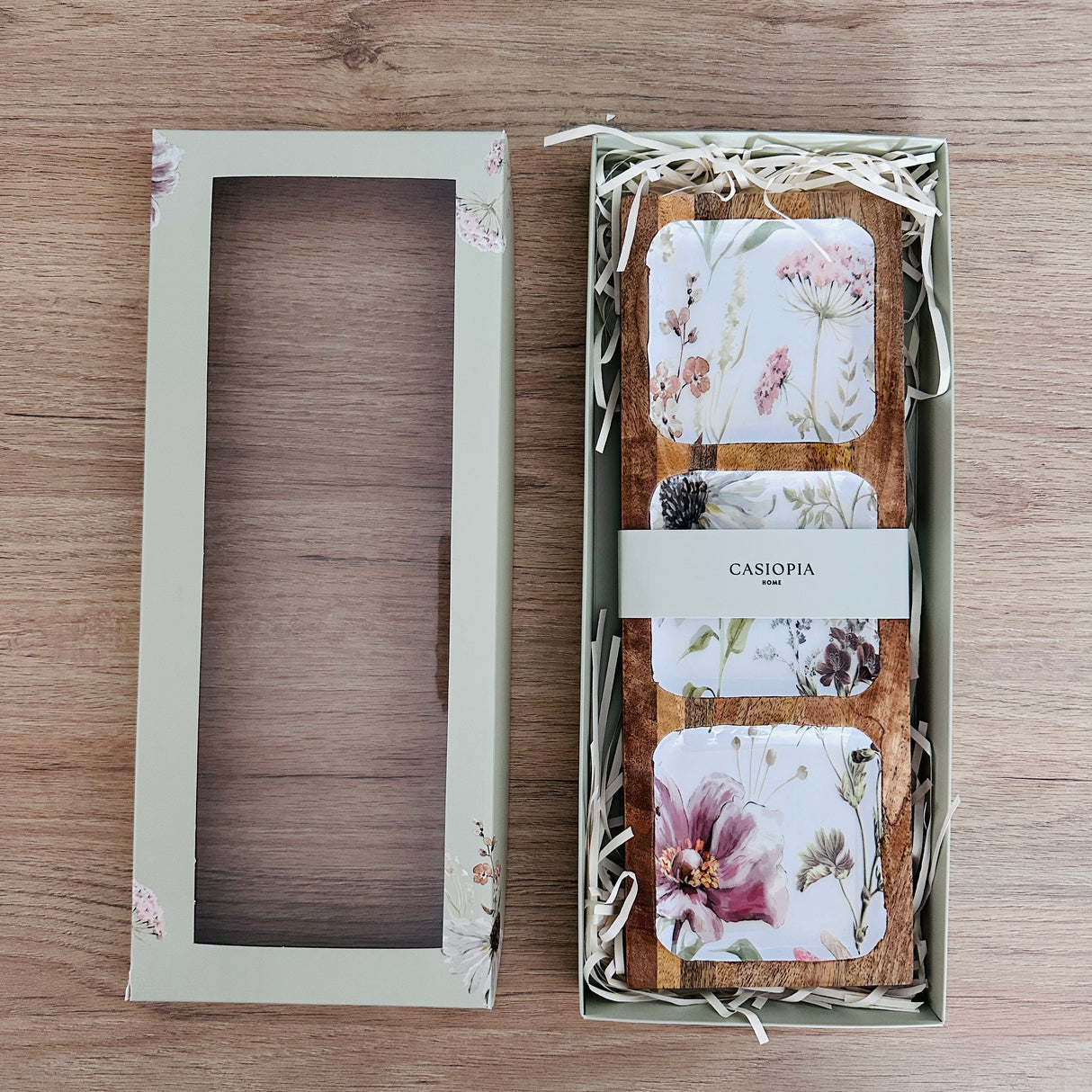 Bandeja rectangular Natura con 3 divisiones