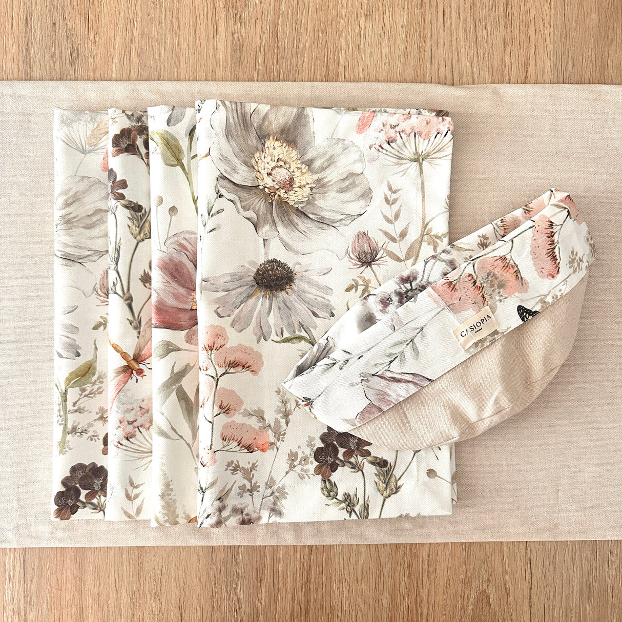 Set 4 Individuales antimanchas Natura + Camino Arena + Panera Natura