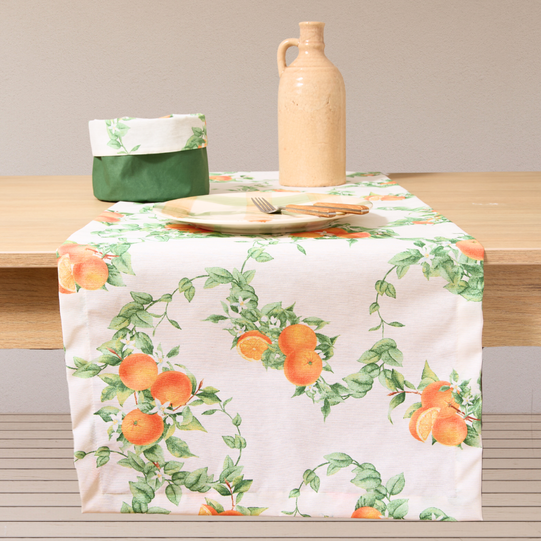 Camino de mesa antimanchas Naranjas