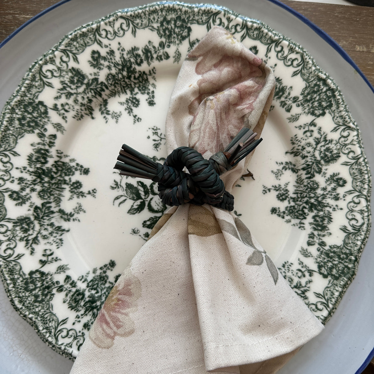 Set de 2 servilleteros junco verde