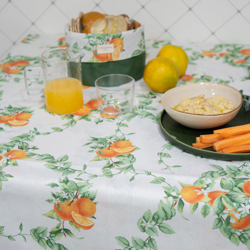 Mantel rectangular antimanchas Naranjas