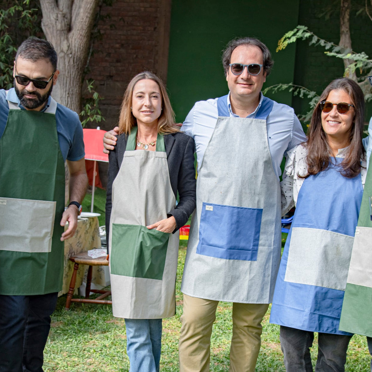 Mandil antimanchas Loneta Añil Mujer