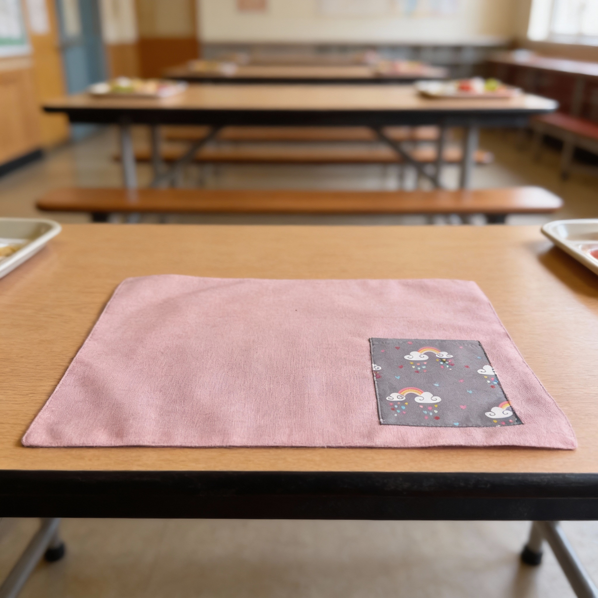 Individual lonchera antimanchas reversible Arcoiris