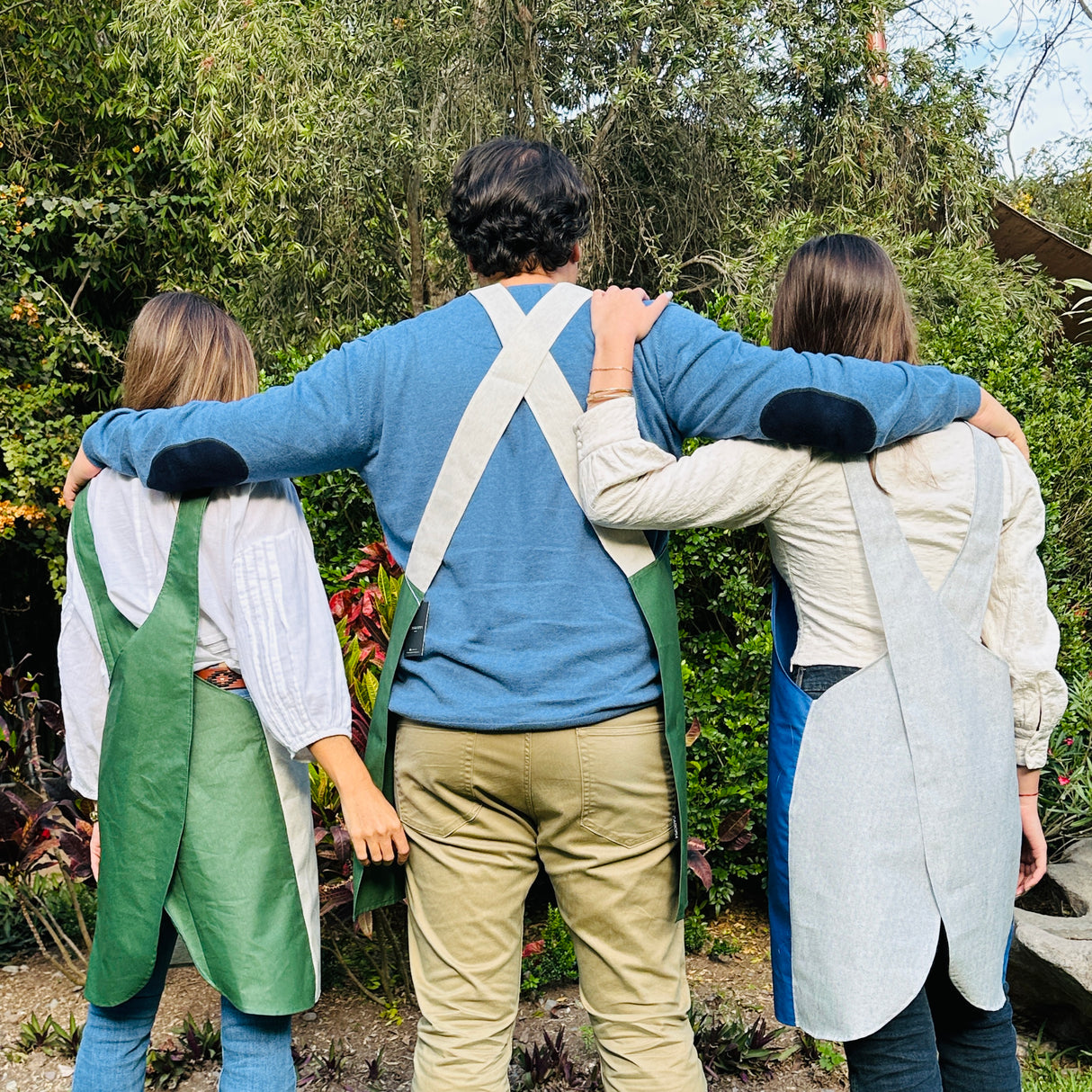 Mandil antimanchas Loneta Añil Mujer