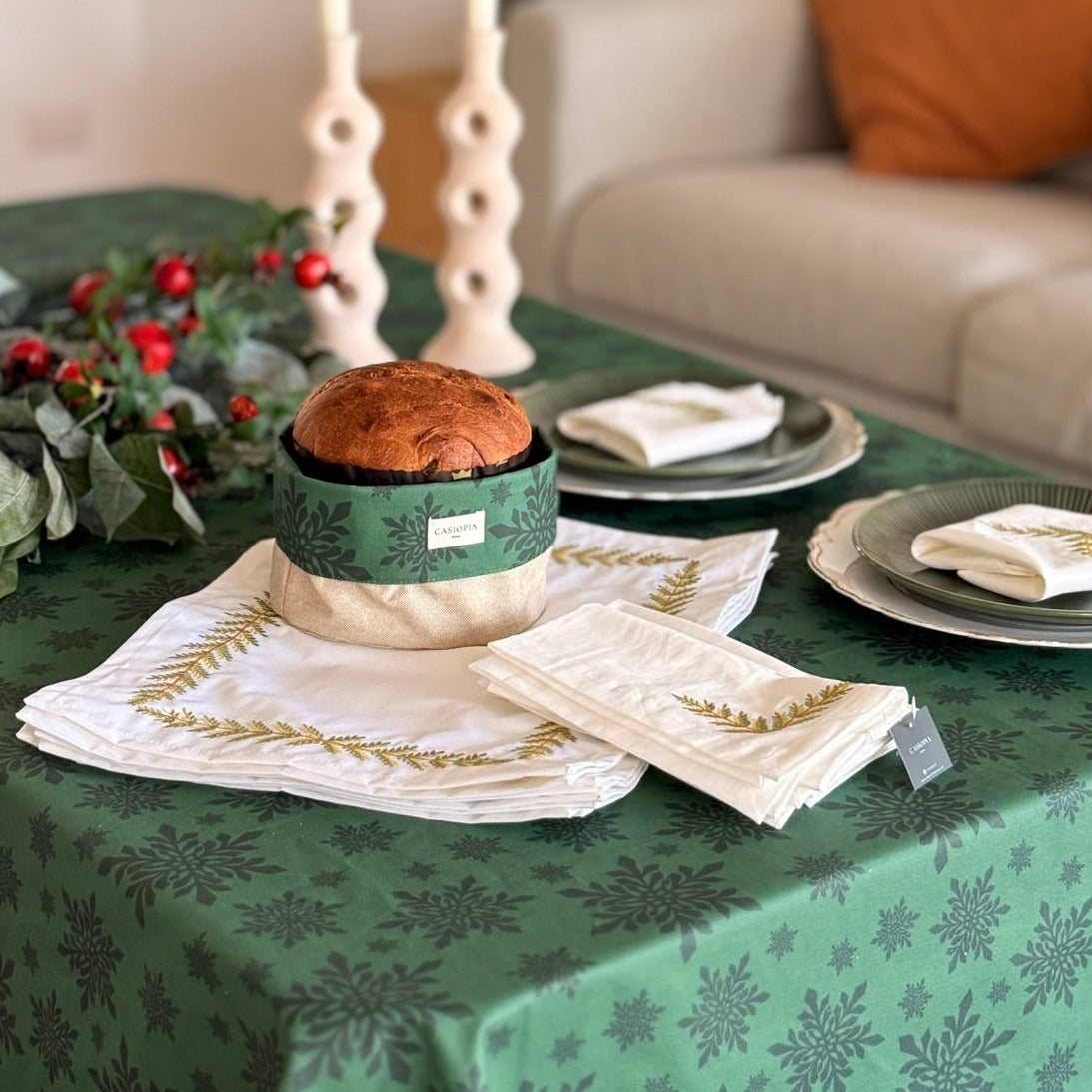 Mantel antimanchas cuadrado Christmas Stars