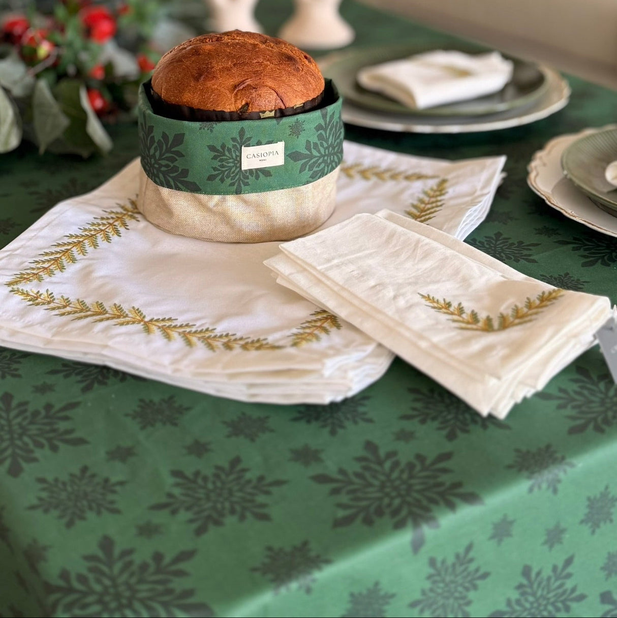 Mantel antimanchas rectangular Christmas Stars