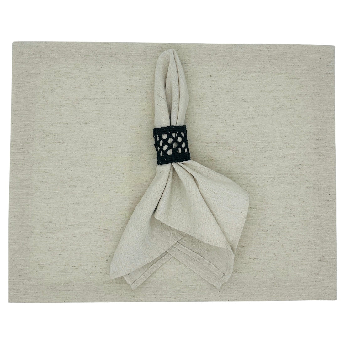 Set 4 Individuales antimanchas + 4 servilletas Loneta tierra