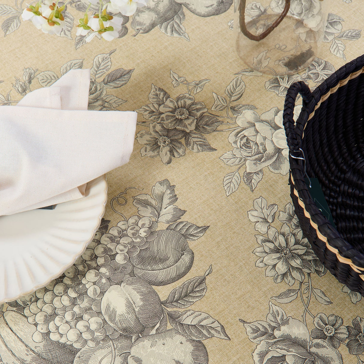 Mantel antimanchas rectangular Valeria Beige