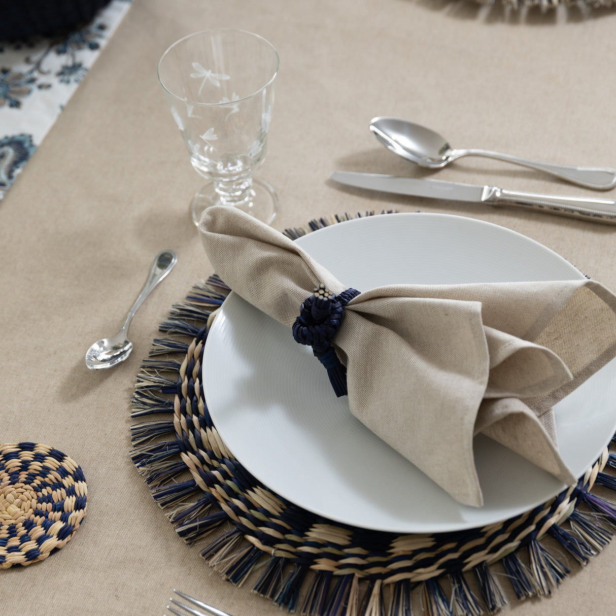 Set 4 Servilletas Panamá beige rústico