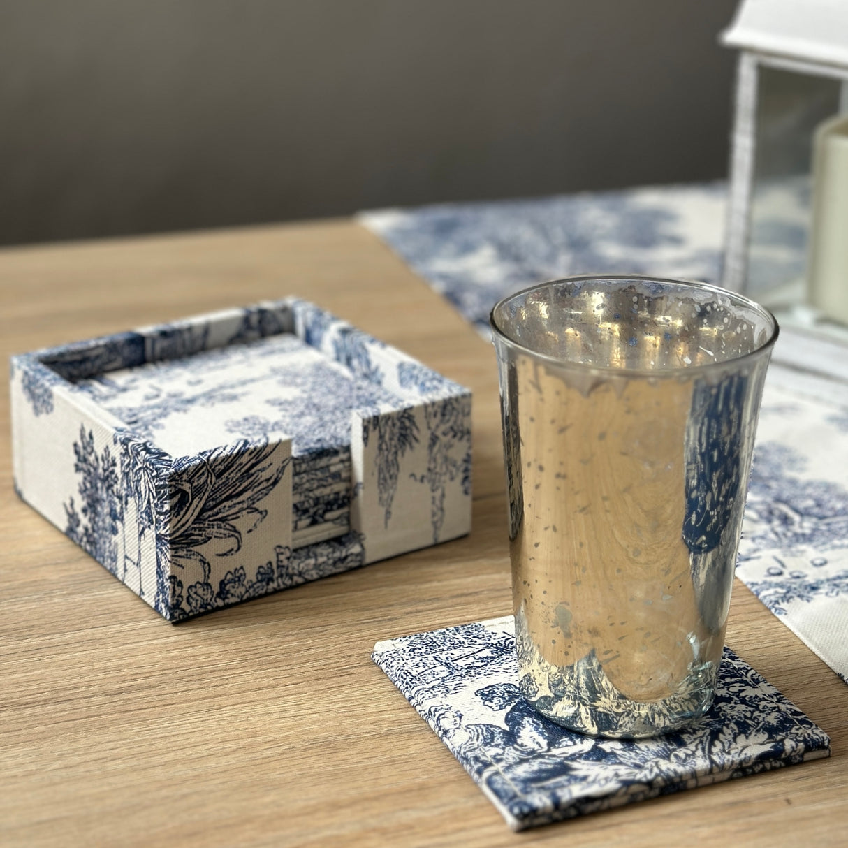 Posavasos Toile de Jouy azul