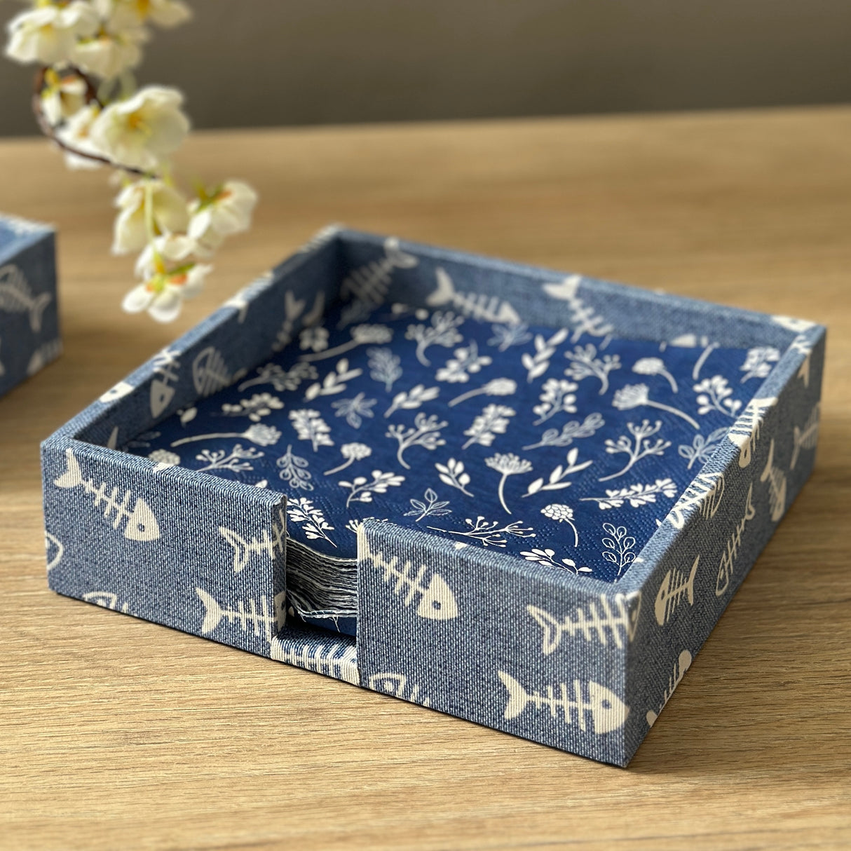 Portaservilletas Asia azul