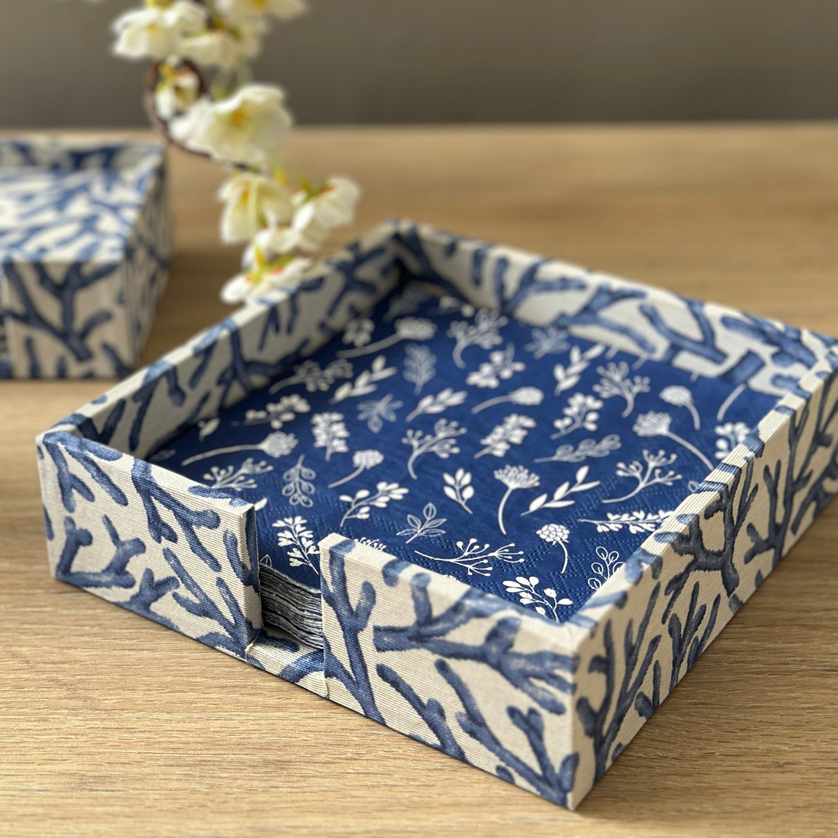 Portaservilletas Corales azul