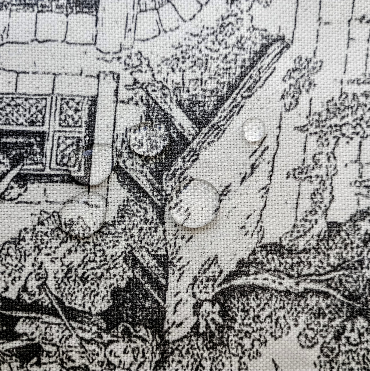 Set 4 Individuales antimanchas Toile de Jouy Negro