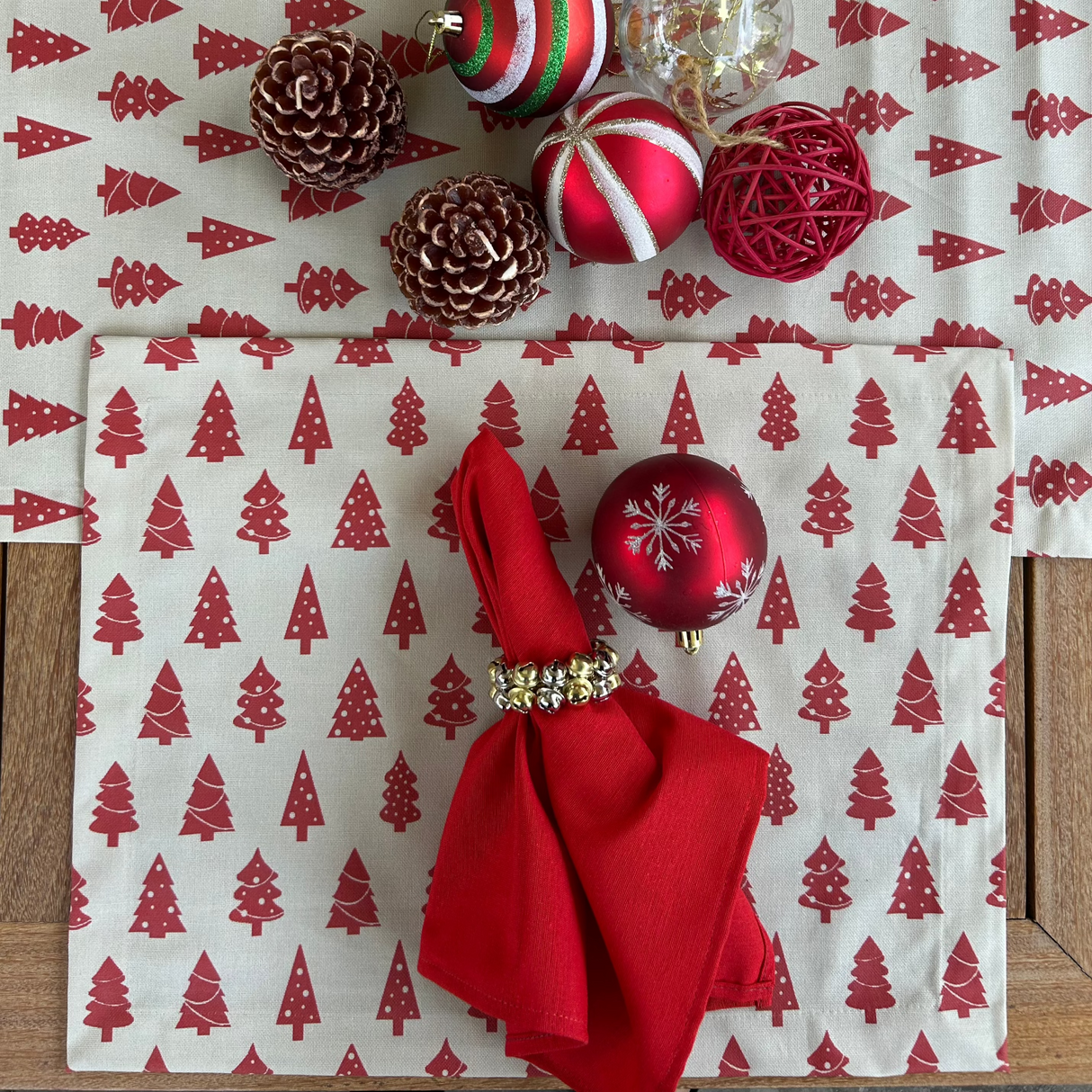 Set 4 Individuales antimanchas White Christmas