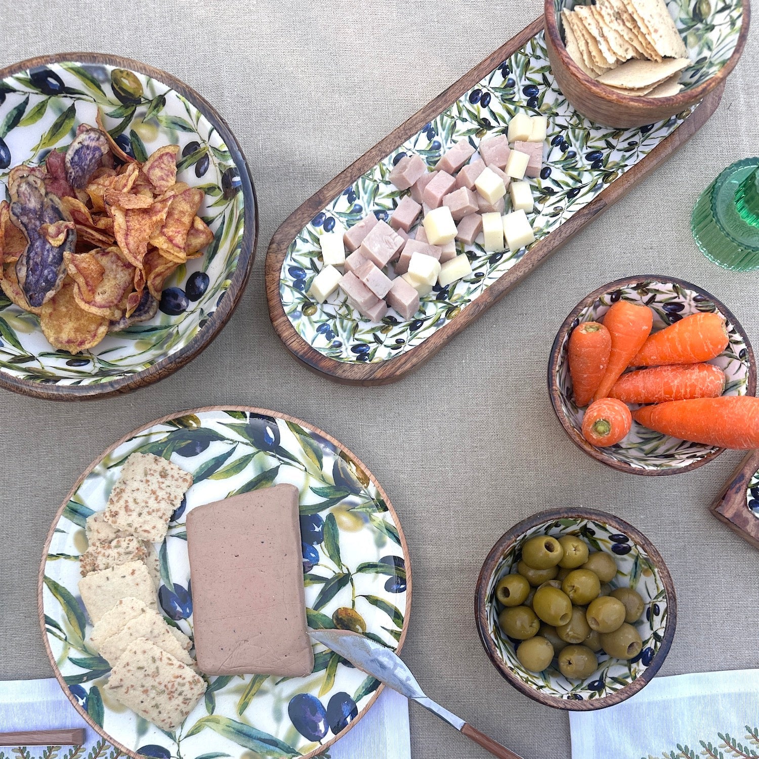 Bandeja Olivas con 3 cuencos