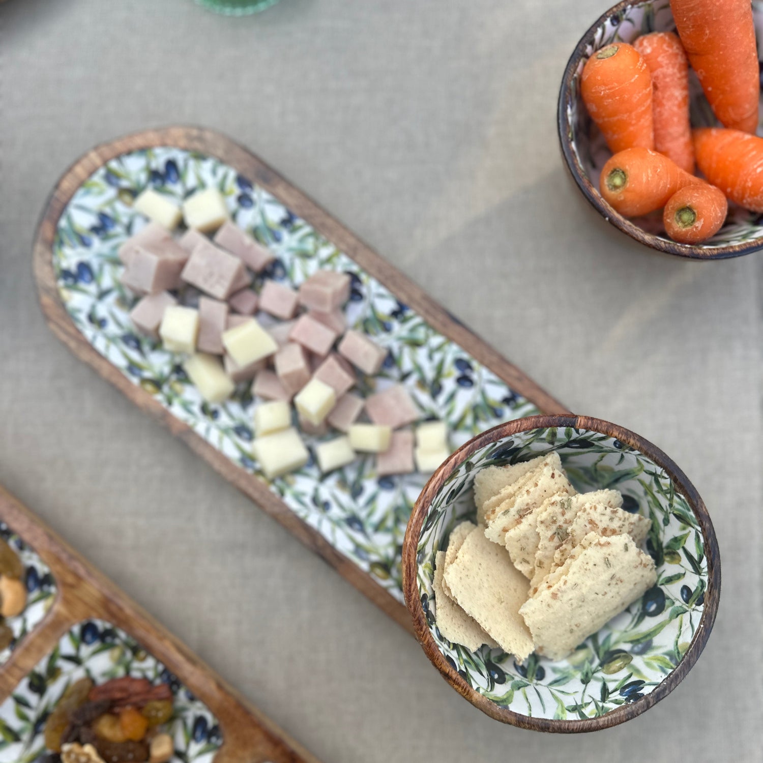 Bandeja Olivas con 3 cuencos